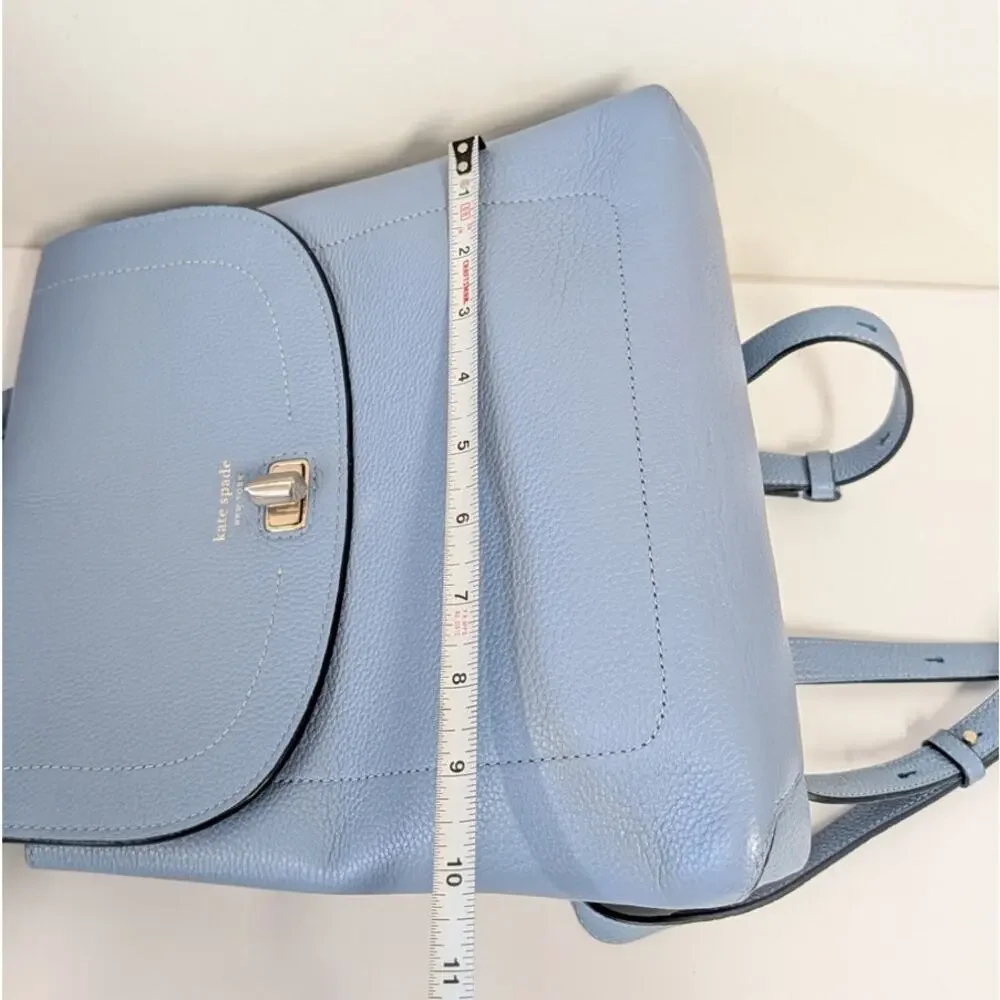 Kate Spade New York Blue Morning Sky Leather Backpack Womens One Size